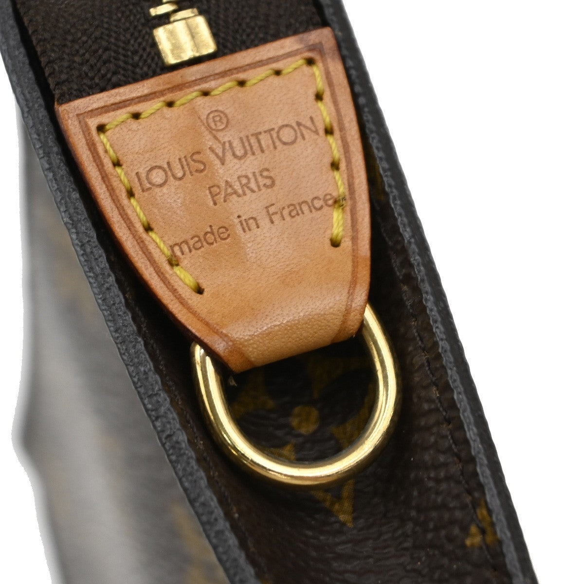 LOUIS VUITTON Logo BUCKET PM Pouch Bag Monogram Leather Brown France 60KP088