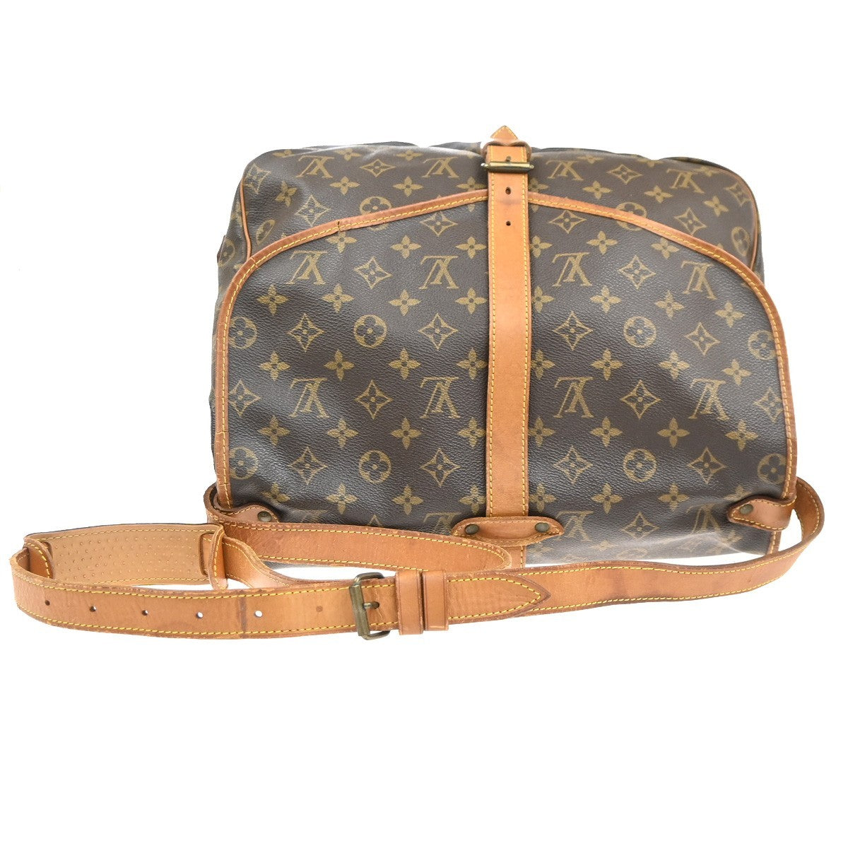 LOUIS VUITTON Saumur 35 Shoulder Bag Monogram Leather Brown M42254 86MA460
