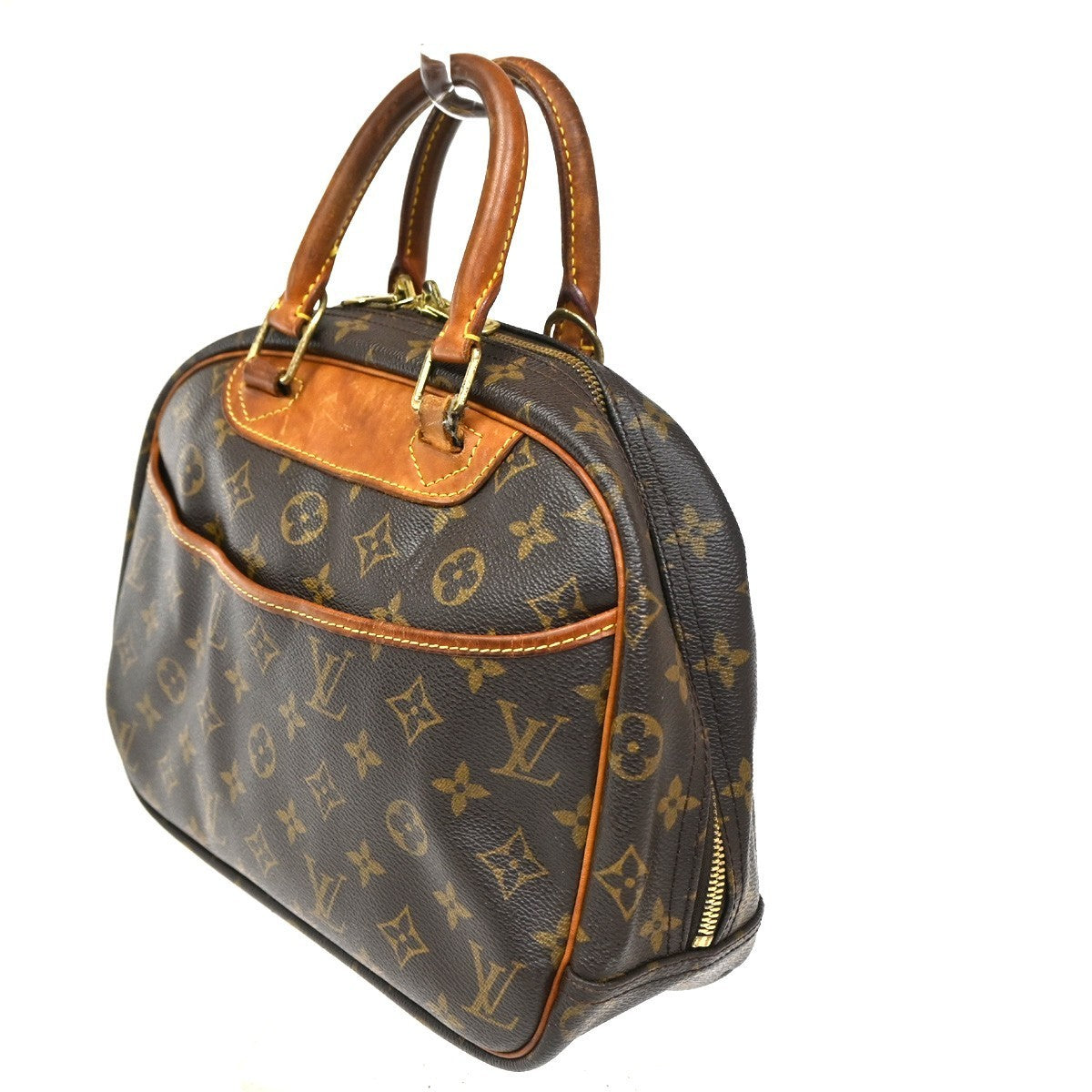 LOUIS VUITTON LV Logo Trouville Hand Bag Monogram Leather Brown M42228 30CA542