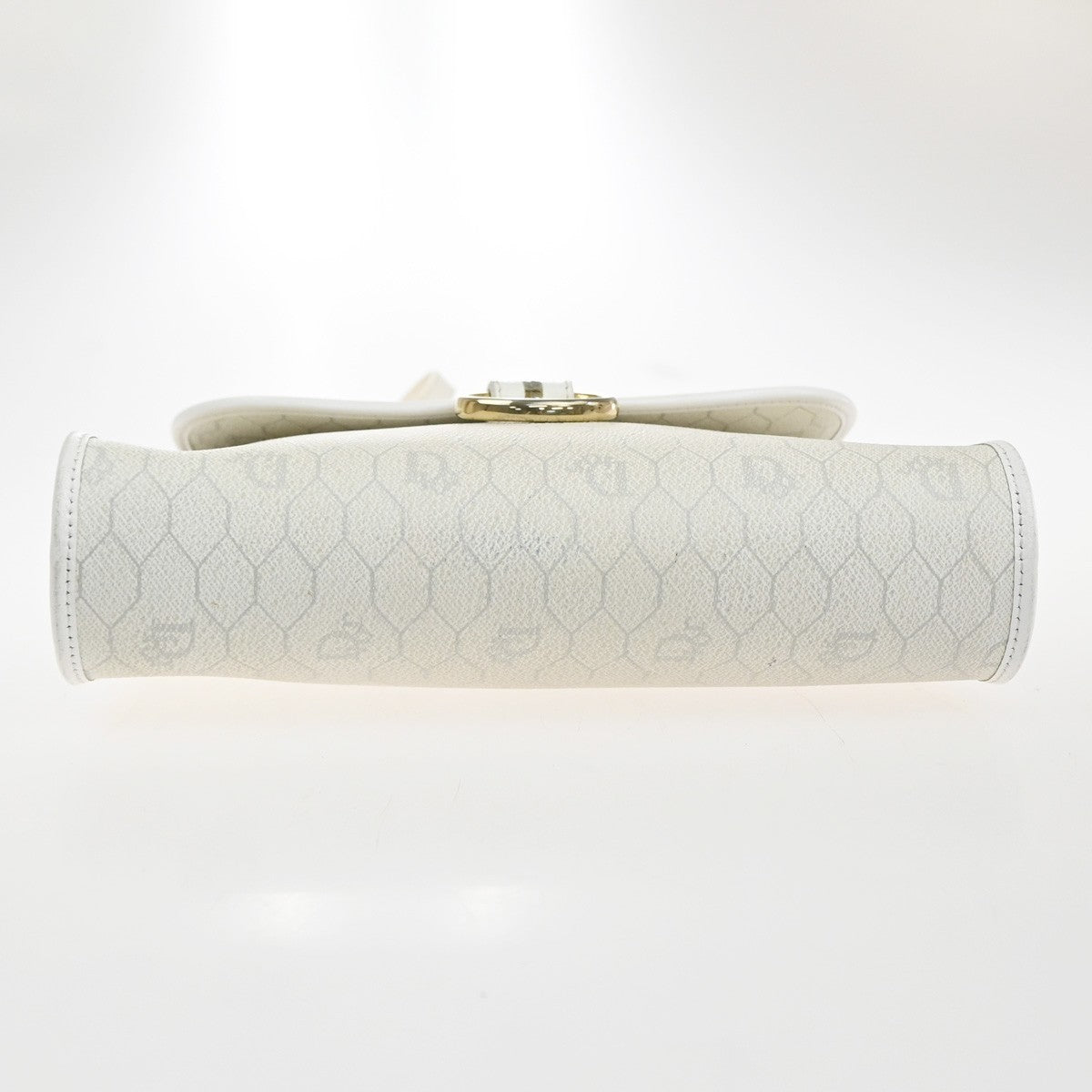 CHRISTIAN DIOR Honeycomb pattern Shoulder Bag PVC Leather White France 30MA503