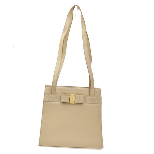 17.Live SALVATORE FERRAGAMO Vara Shoulder Bag Canvas Leather BE Italy 05CA548