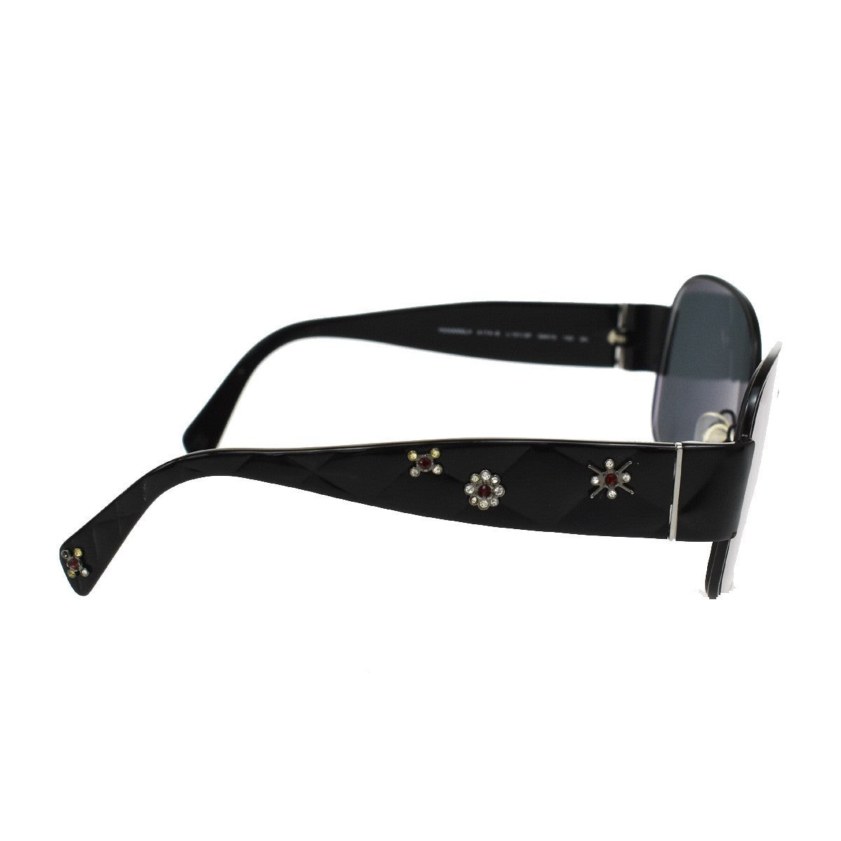 CHANEL CC Logo Sunglasses Eye Wear Rhinestone Plastic Black 4174-B 05RL311