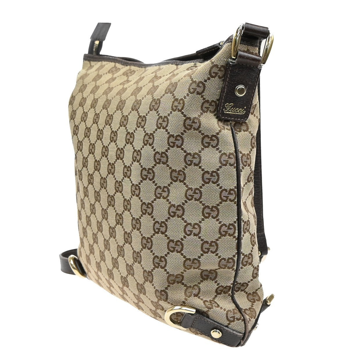 GUCCI Logo Abbey GG Pattern Shoulder Bag Canvas Leather BN BE GHW Italy 05MA666