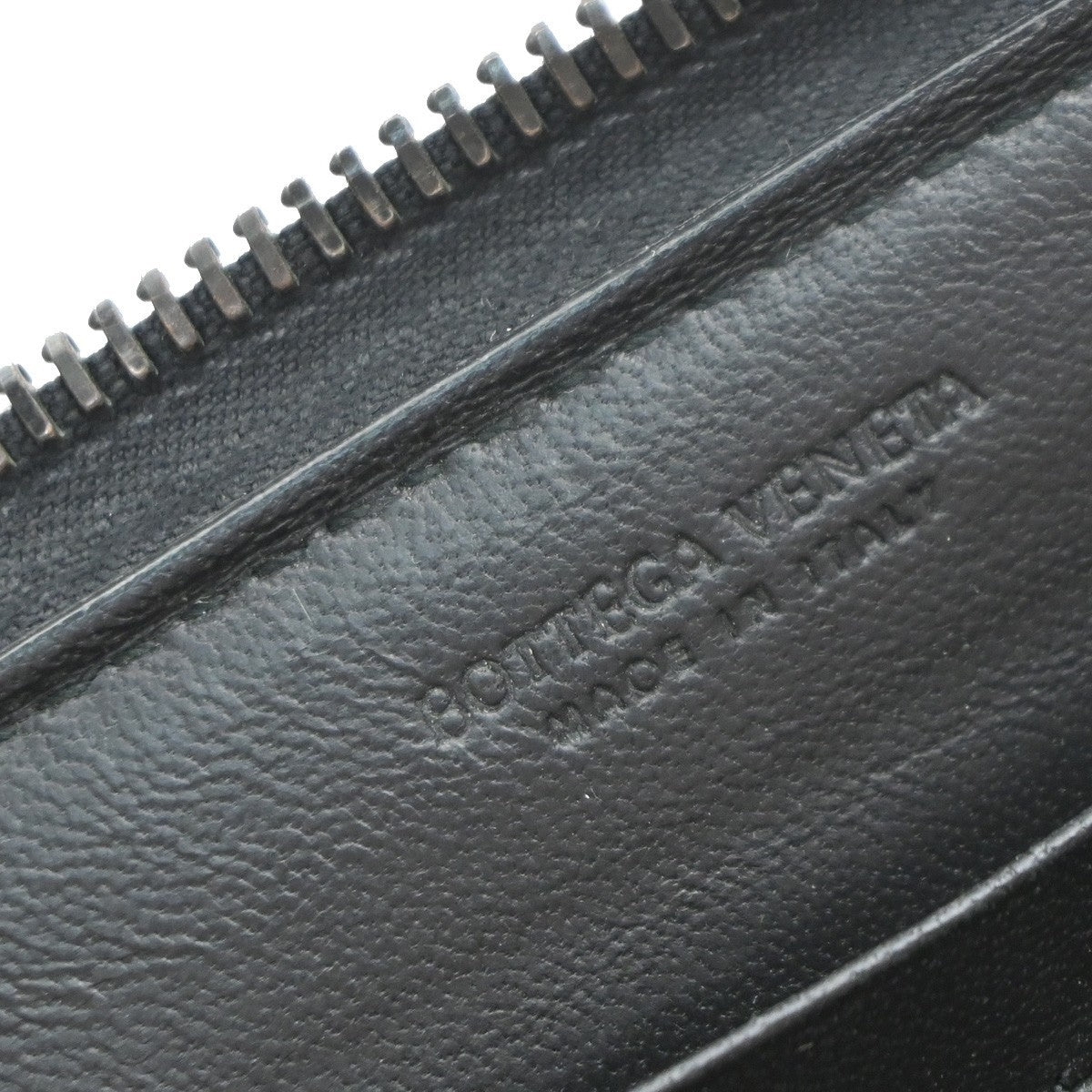 BOTTEGA VENETA Intrecciato Zipper Around Long Wallet Leather Black Italy 65KP223
