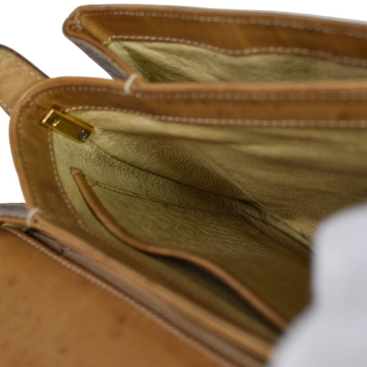 GUCCI Logo GG Pattern Shoulder Bag Leather Brown Gold Made In Italy 68YC146