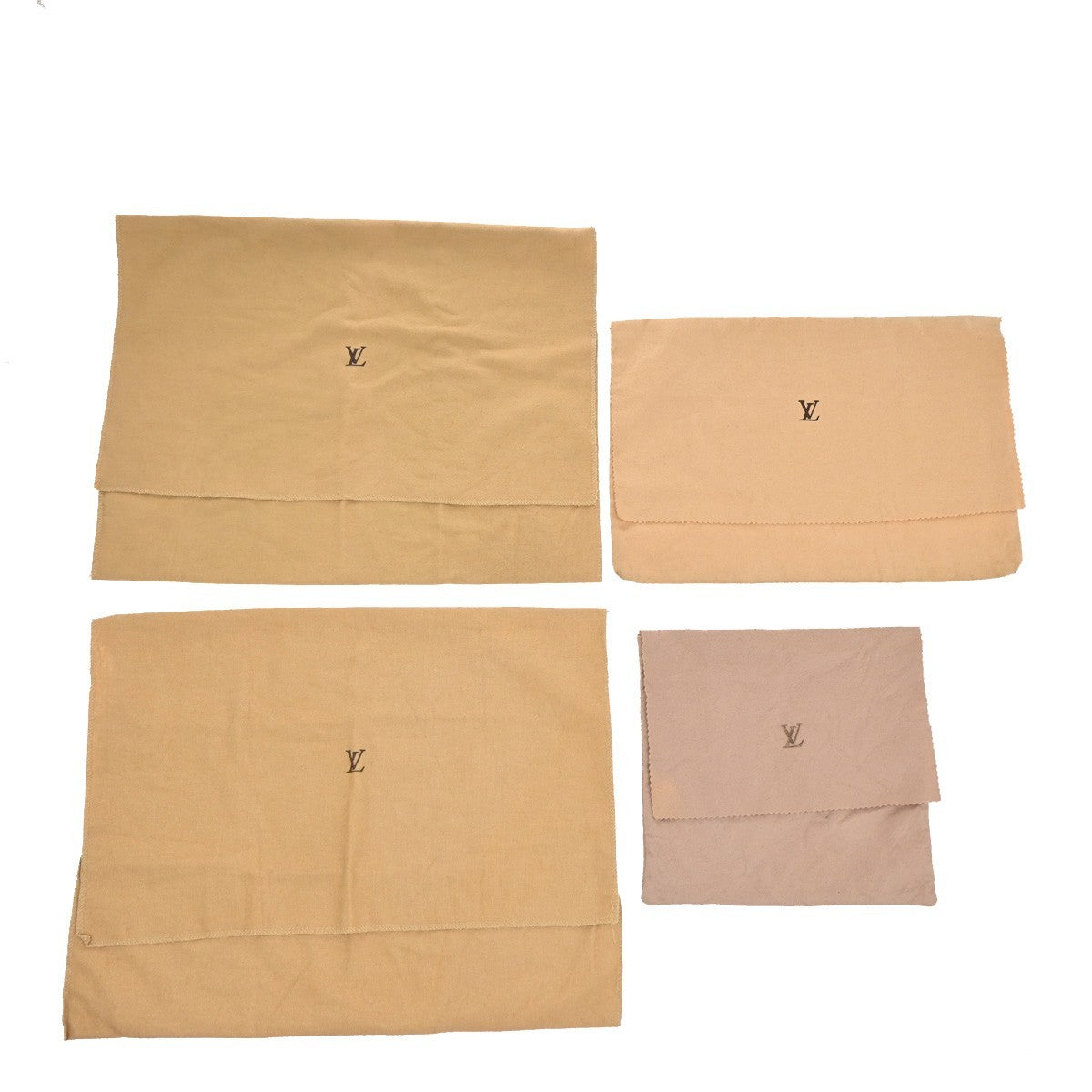 LOUIS VUITTON Logo 10 Set Dust Bag Drawstring Canvas Cotton Beige Brown 09EF843