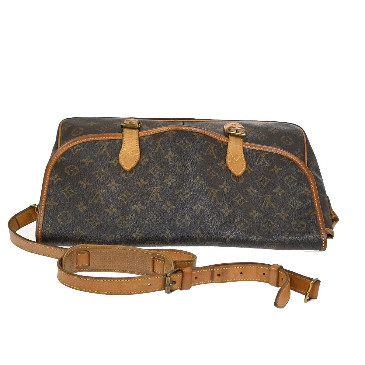 LOUIS VUITTON Gibeciere GM Shoulder Bag Monogram Leather Brown M42249 68YJ063