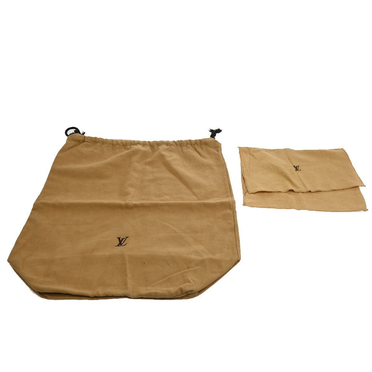 LOUIS VUITTON Logo 10 Set Dust Bag Drawstring Canvas Cotton Beige Brown 09KC083