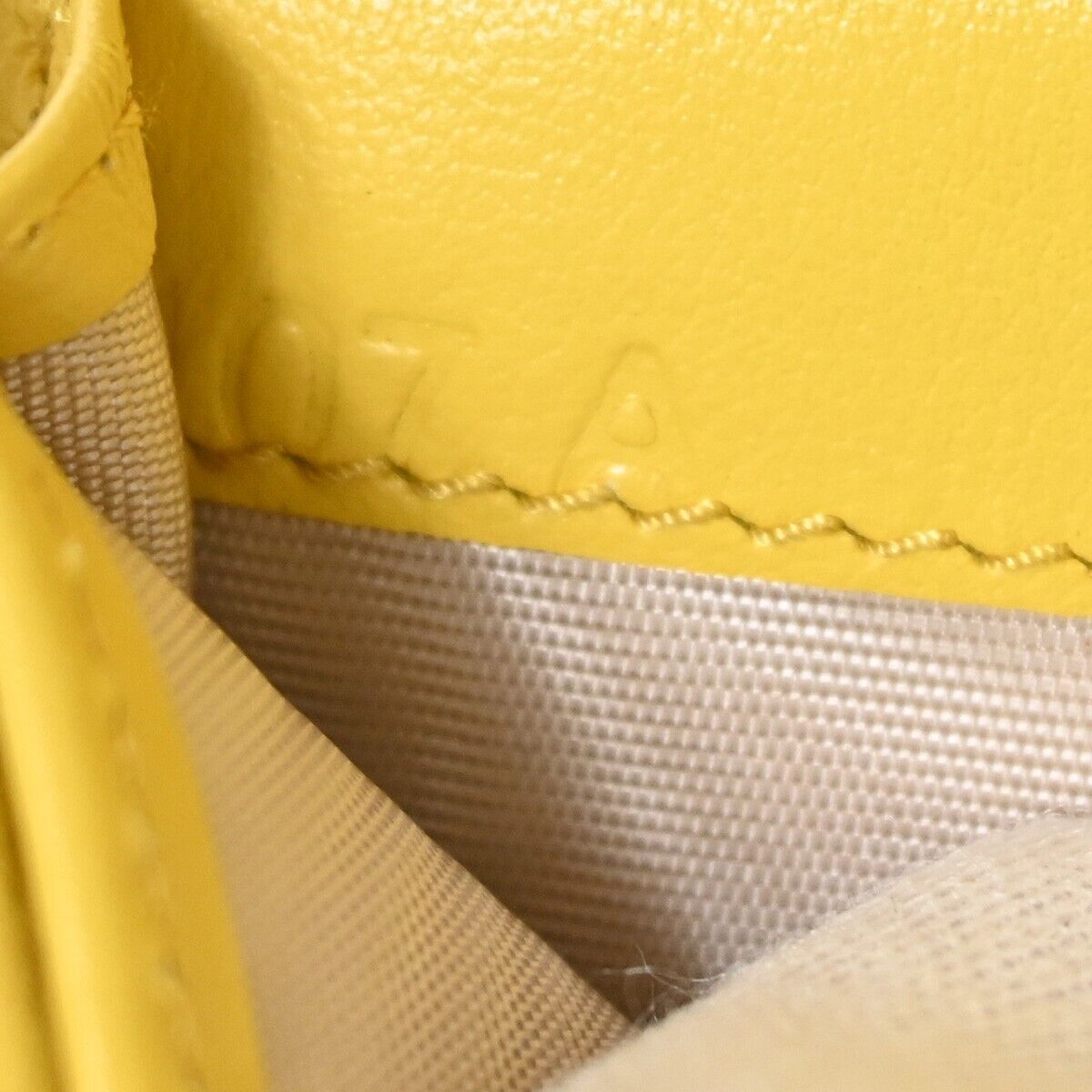 PRADA MILANO Logo Bifold Coin Case Wallet Purse Leather Yellow Italy 33FA304