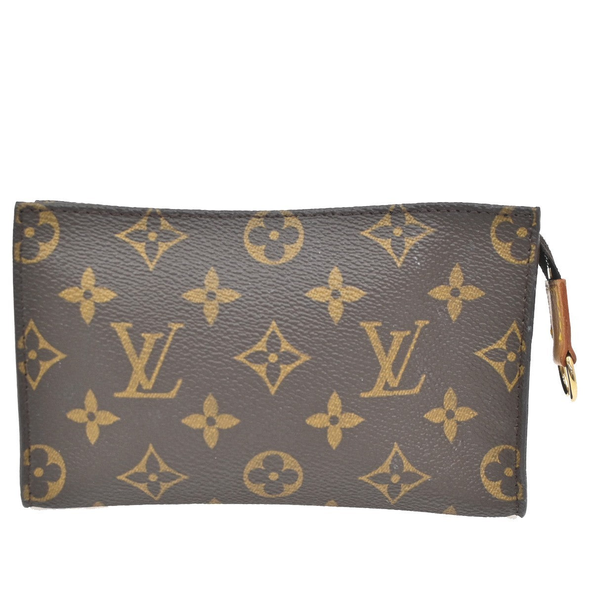 LOUIS VUITTON Logo BUCKET PM Pouch Bag Monogram Leather Brown France 04KC276