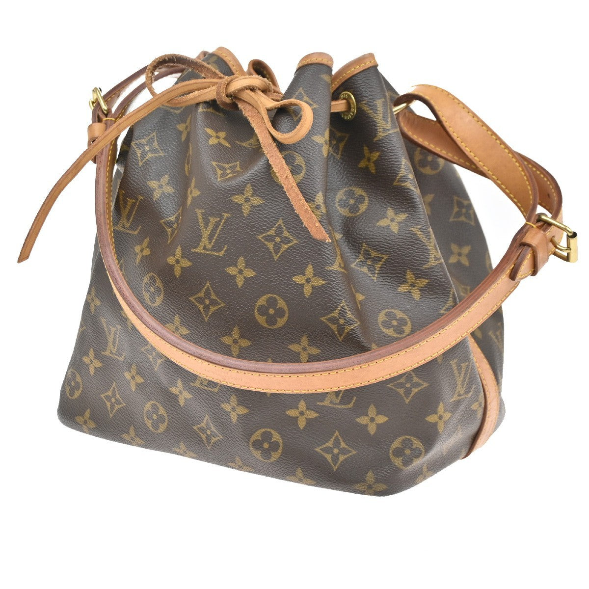 LOUIS VUITTON Petit Noe Drawstring Shoulder Bag Monogram Leather M42226 18CA320