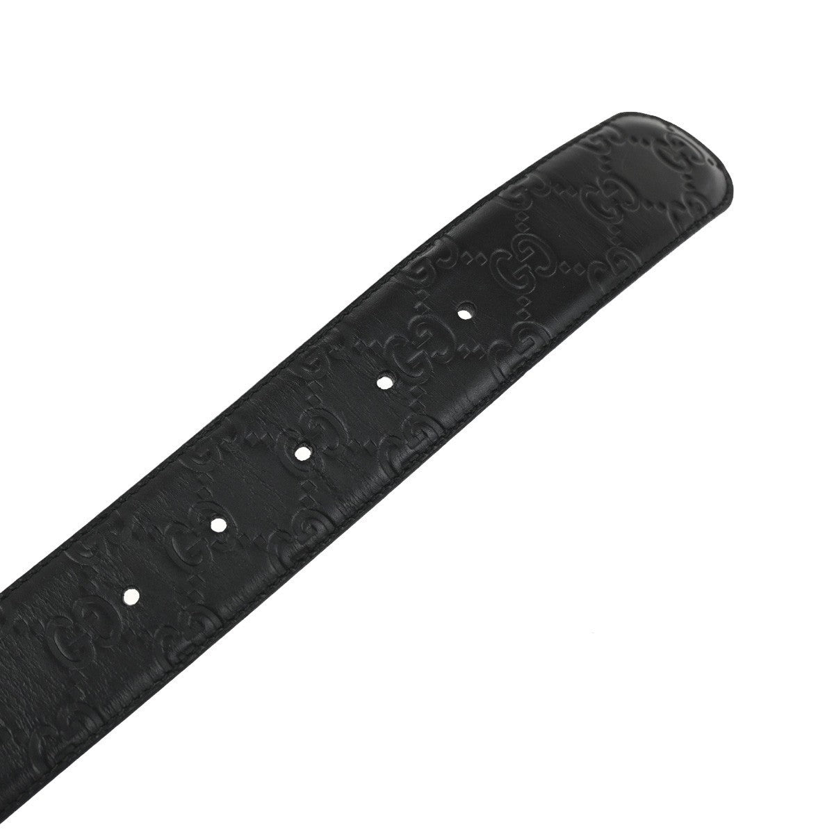 GUCCI Interlocking G Guccissima Signature Belt Size 80/32 Leather BK SHW 37KB644
