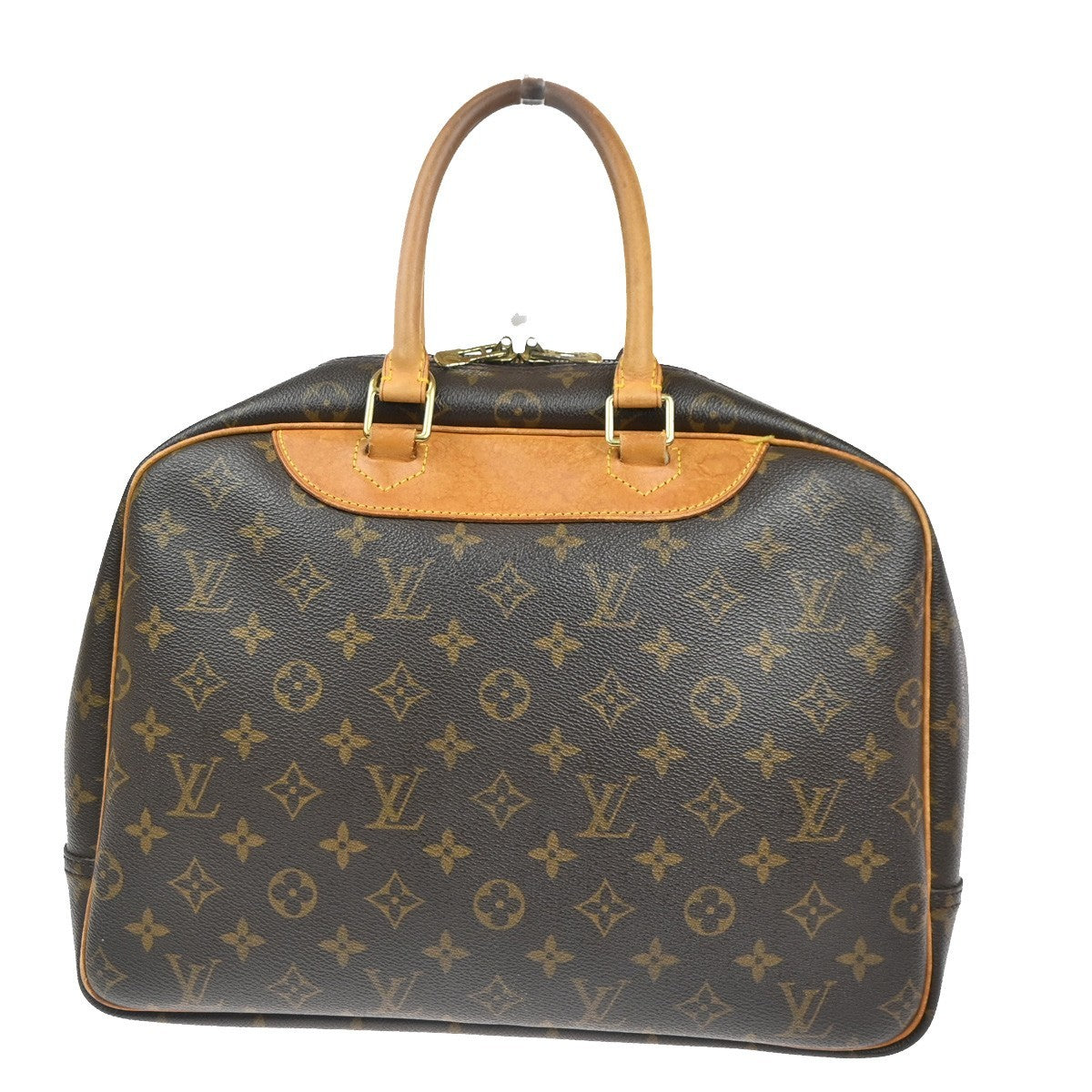 LOUIS VUITTON LV Logo Deauville Hand Bag Monogram Leather Brown M47270 81TA584