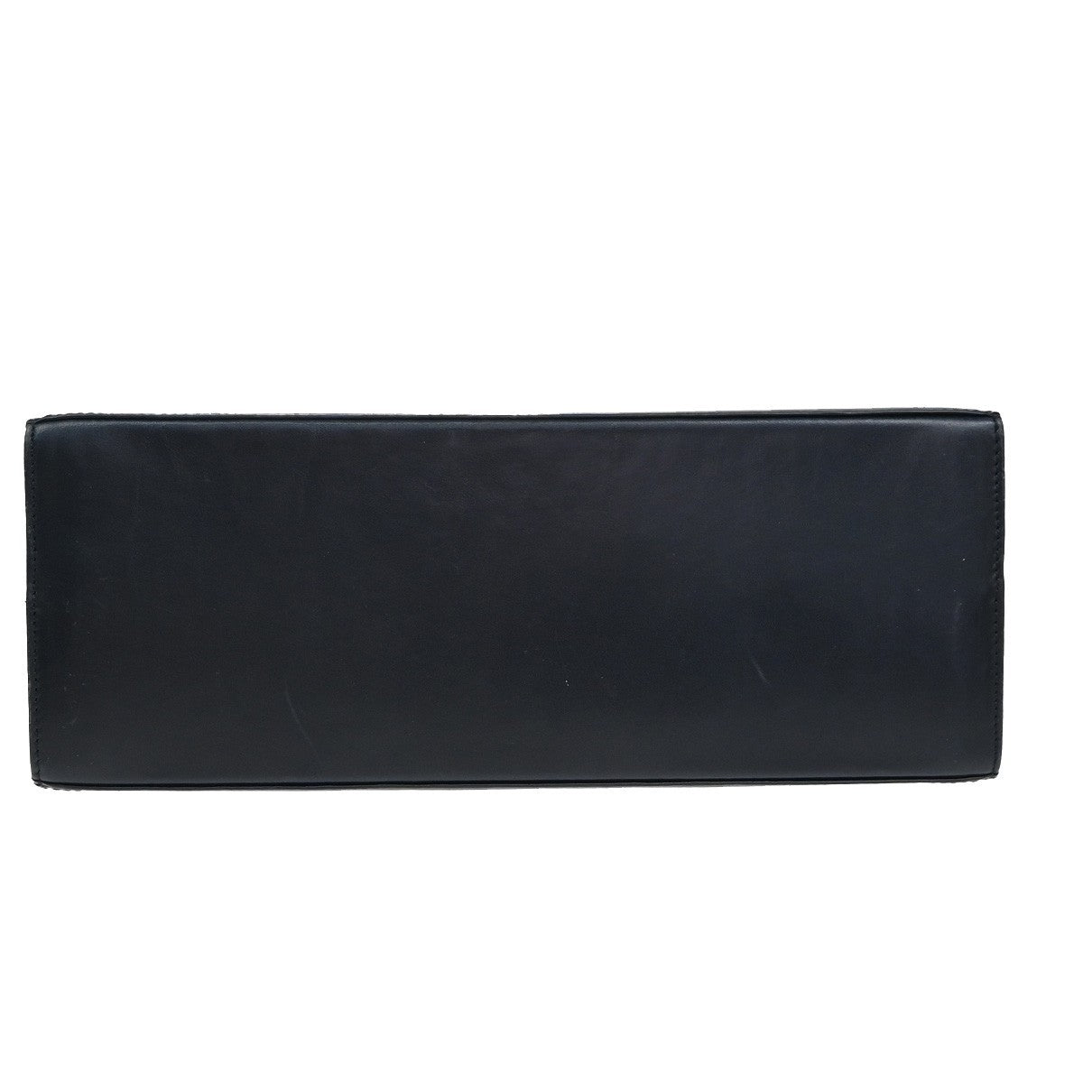 SALVATORE FERRAGAMO Logo Gancini Hand Bag Leather Navy Blue GHW Italy 67EF341