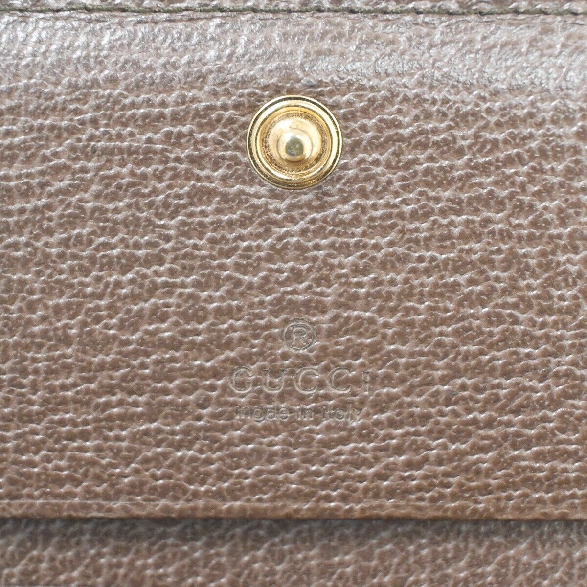 GUCCI Logo GG Ophidia Bifold Wallet Purse Supreme Leather Brown Gold 36SH364