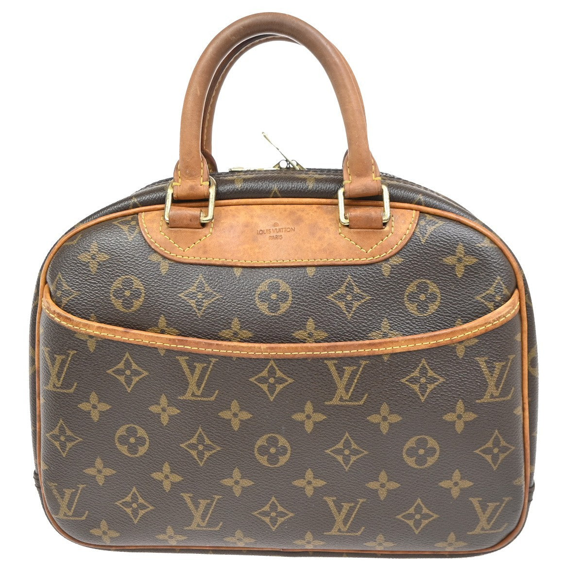 LOUIS VUITTON LV Logo Trouville Hand Bag Monogram Leather Brown M42228 86ZA185