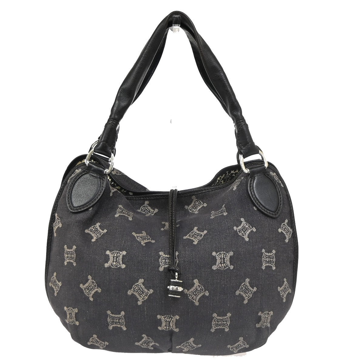 CELINE Logo Bittersweet Macadam Shoulder Bag Denim Leather BN BK SHW 87KC749