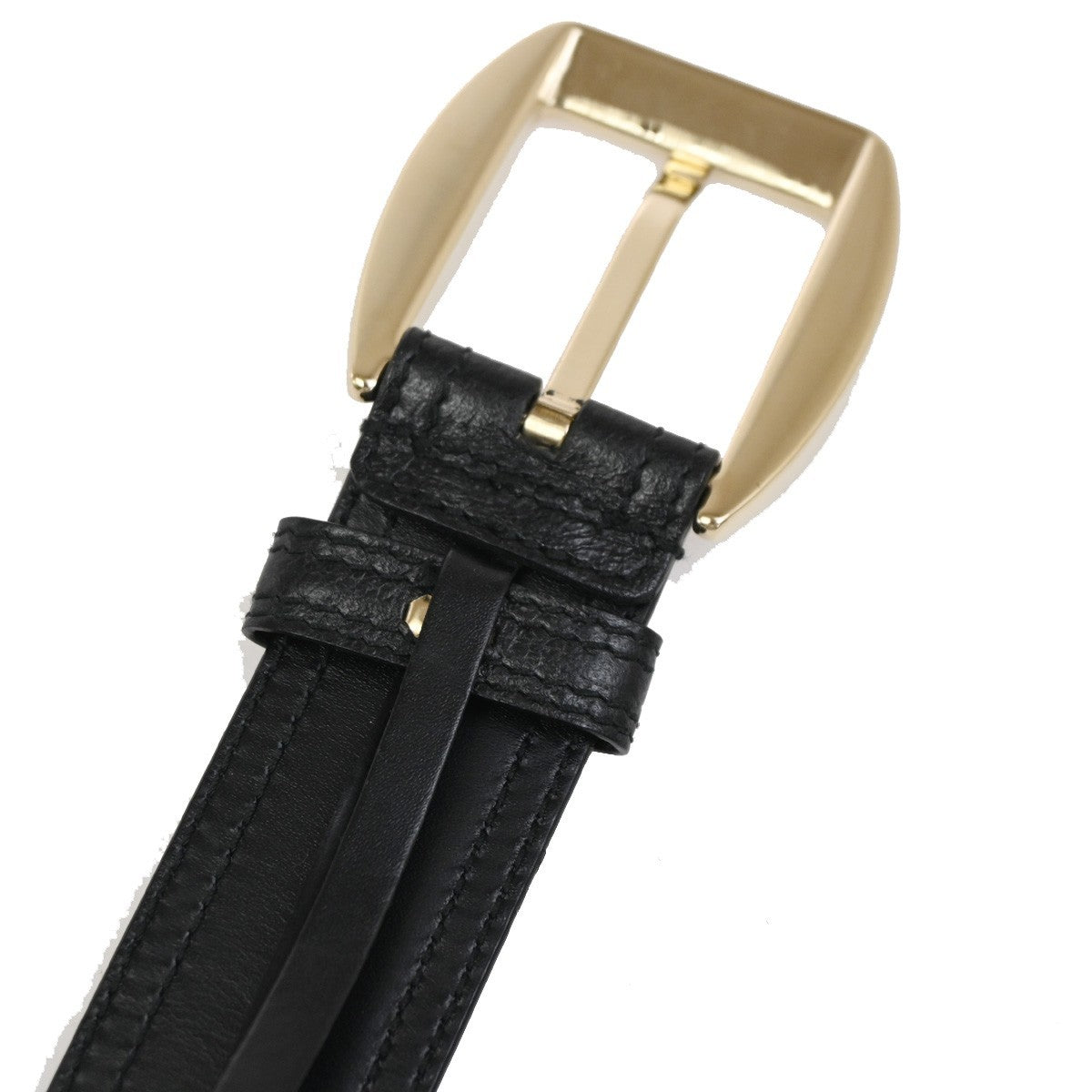 GUCCI Logo Belt 80/32 35mm Leather Black GHW Italy 68KC925