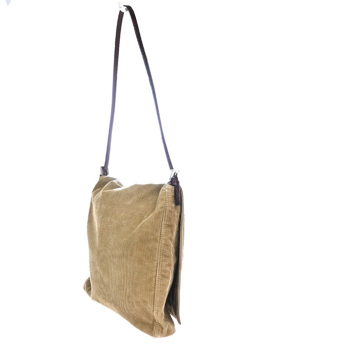 FENDI Mamma Baguette Shoulder Bag Corduroy Leather Brown BE SHW Italy 87CA870