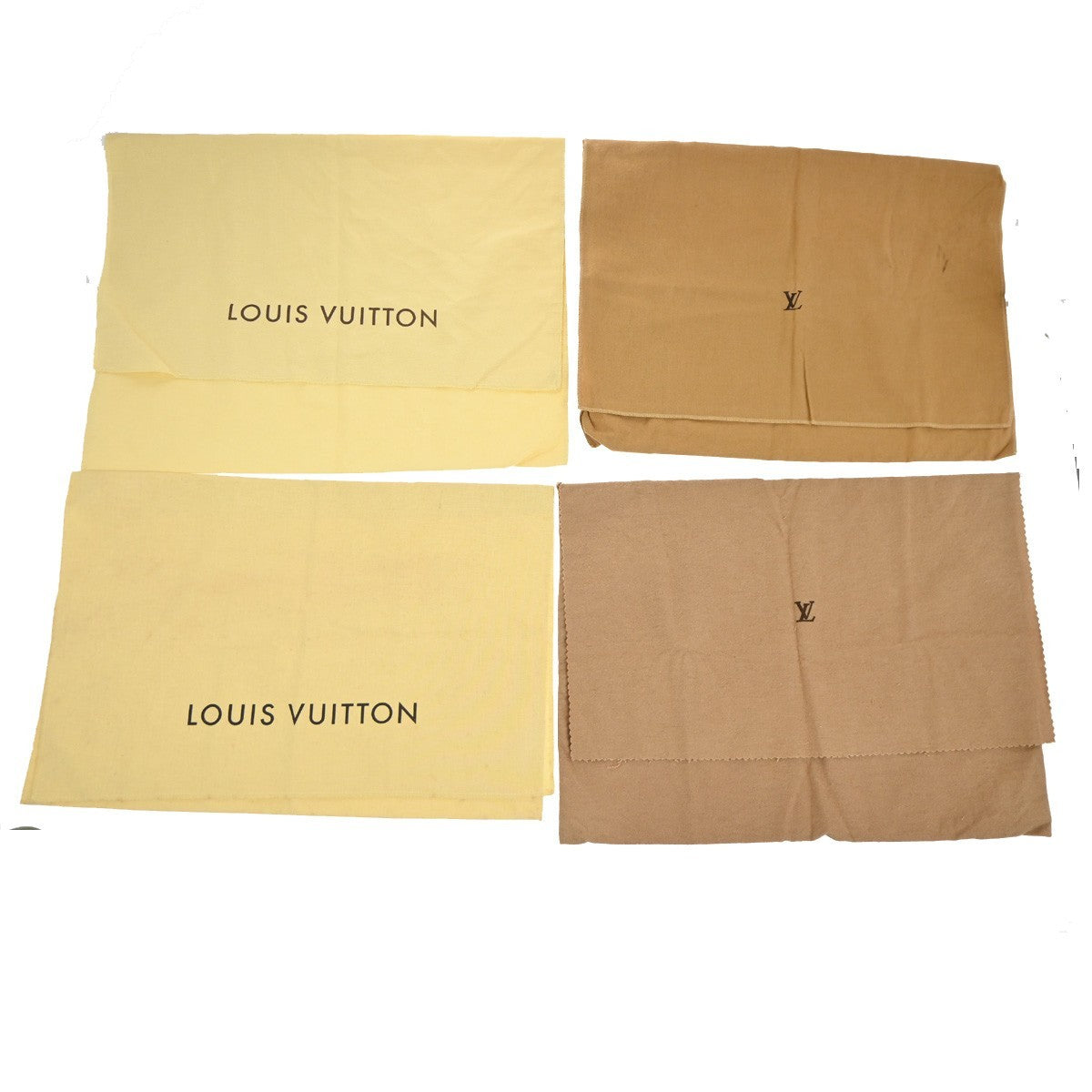 LOUIS VUITTON Logo 20 Set Drawstring Dust Bag Canvas Cotton Beige Brown 63EG384