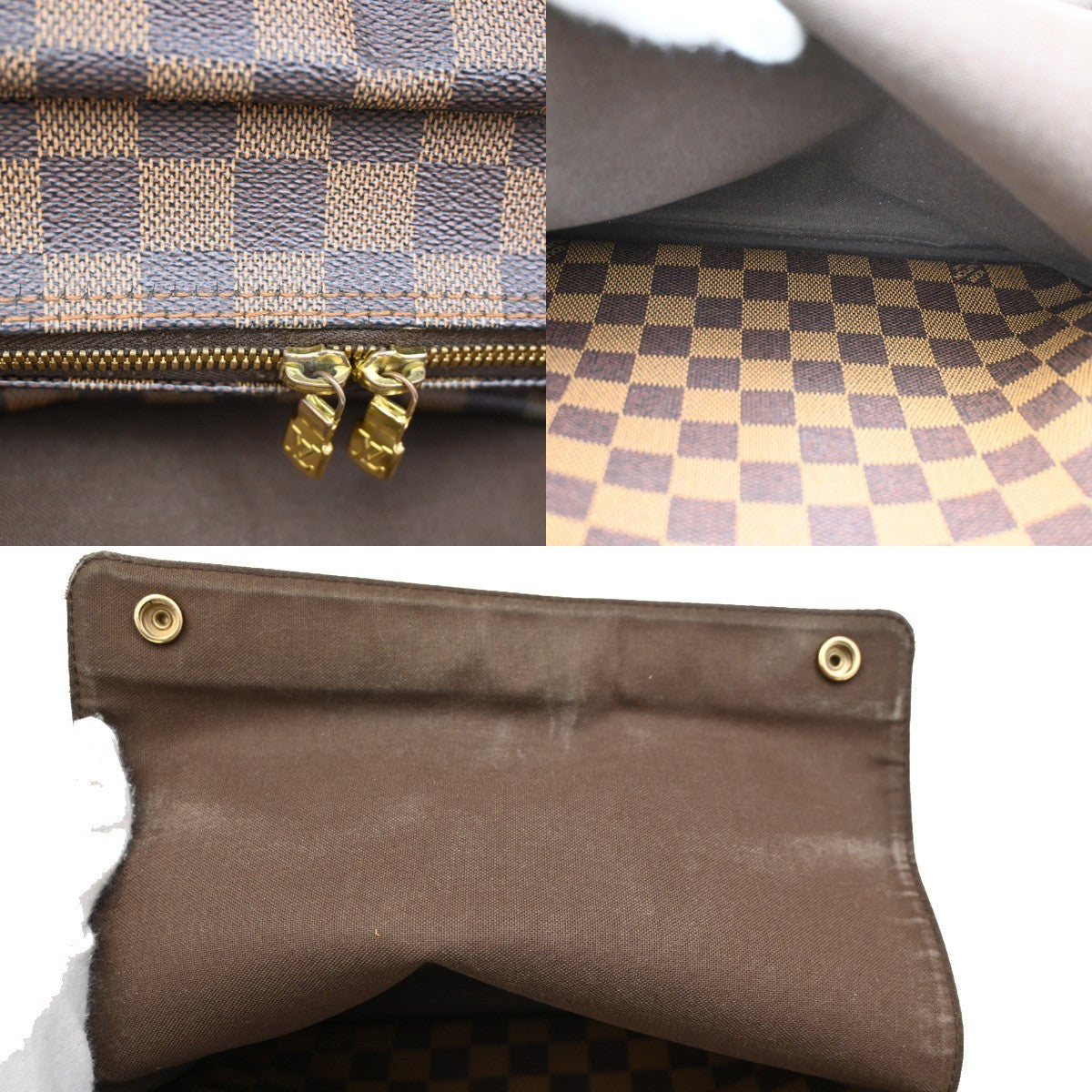 LOUIS VUITTON Naviglio Shoulder Bag Damier Ebene Leather Brown N45255 35KB609