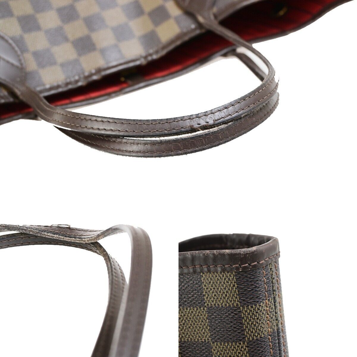 LOUIS VUITTON Neverfull MM Shoulder Bag Damier Ebene Leather BN N41358 99EC925