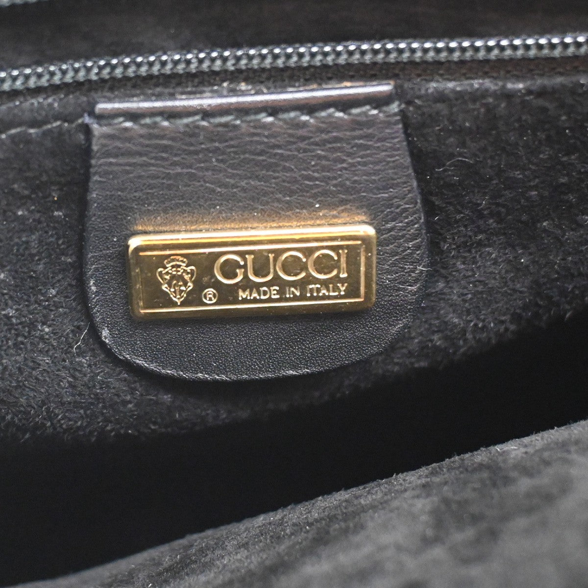 GUCCI Logo 2Way Shoulder Hand Bag Leather Black GHW Italy 12YJ154