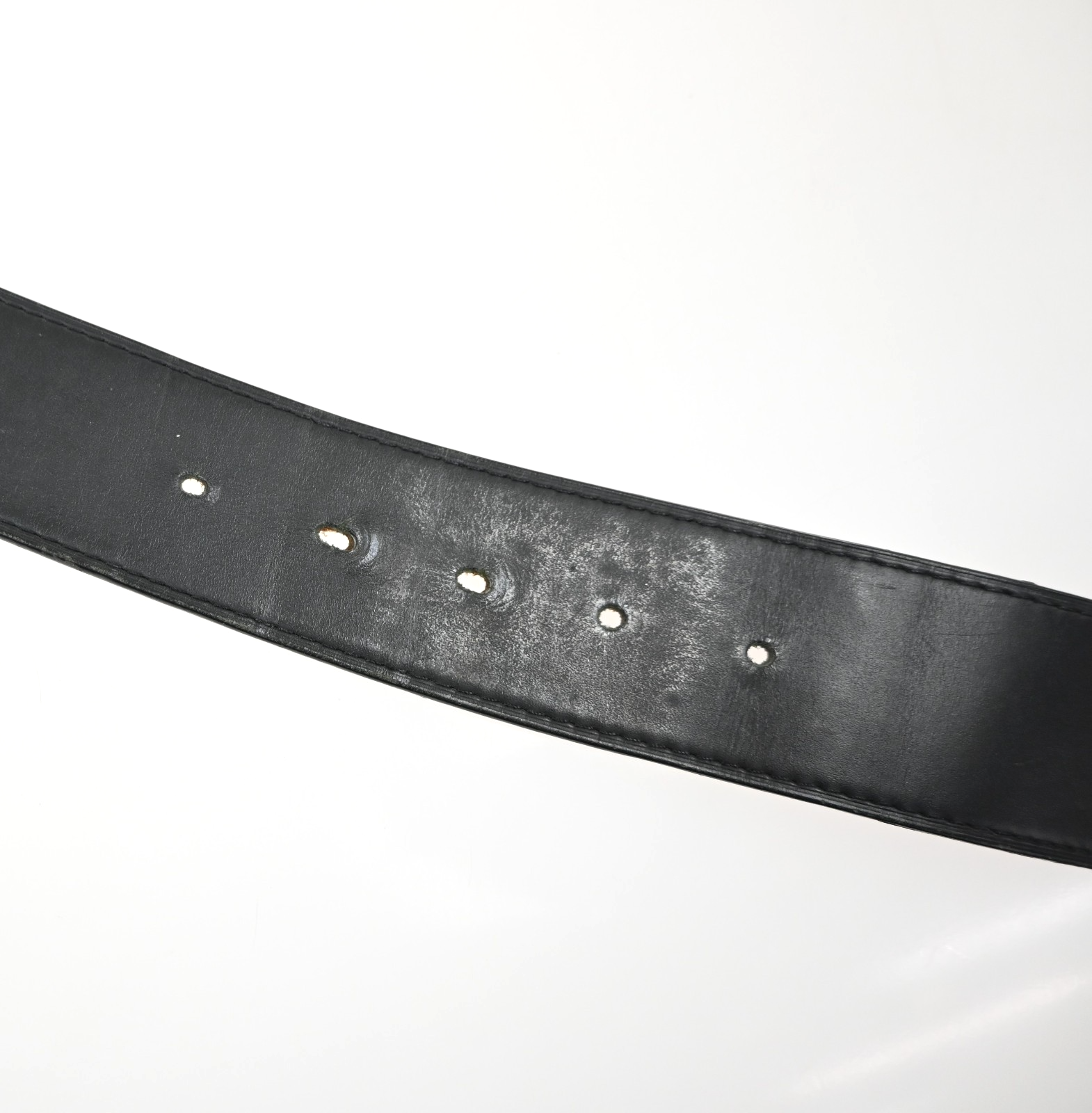 LOUIS VUITTON Ceinture Jeans Buckle Belt 80/32 Leather BK SR Spain M6812 63KC996