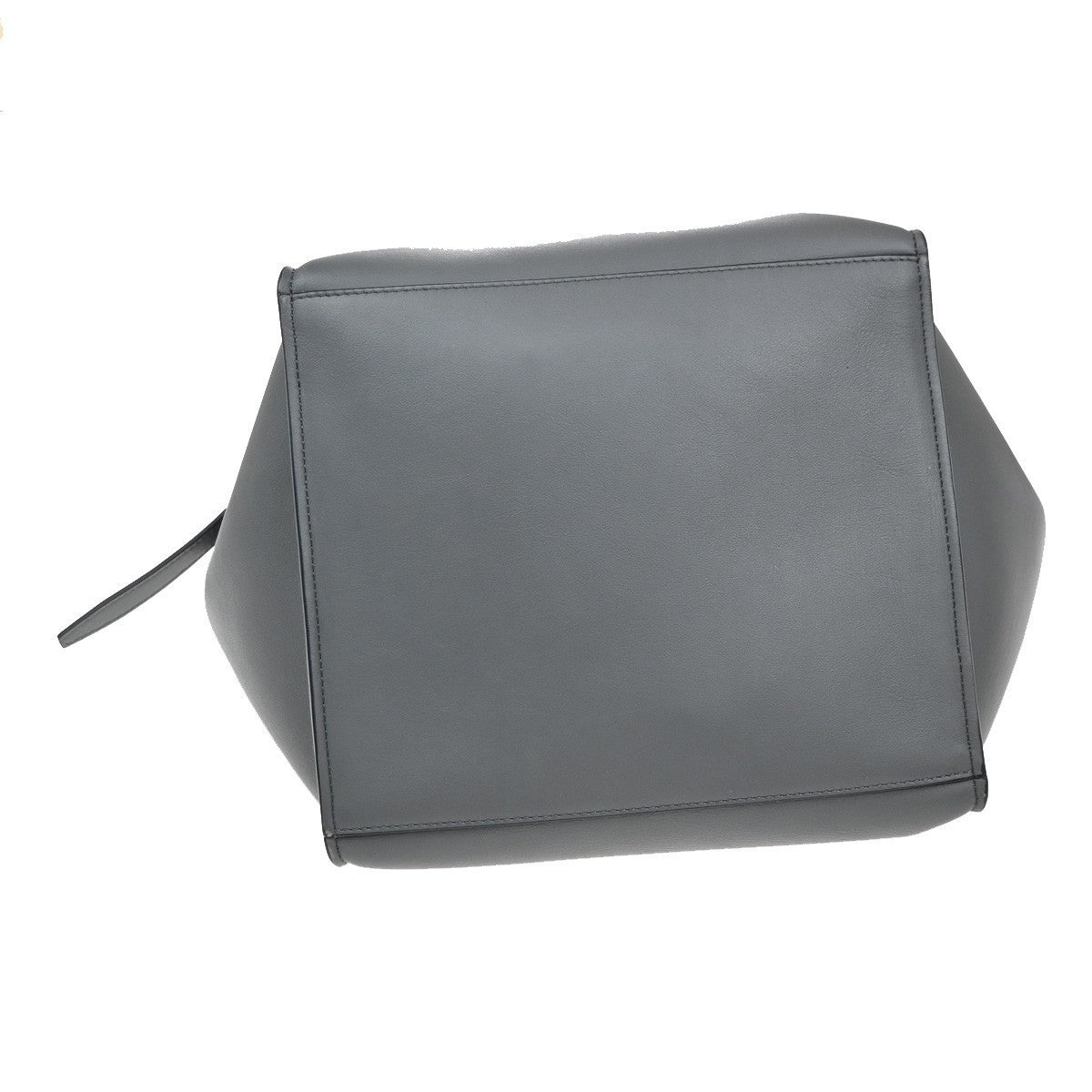 CELINE Logo Big Bag 2Way Shoulder Hand Bag Leather Gray SHW Italy 52RF736