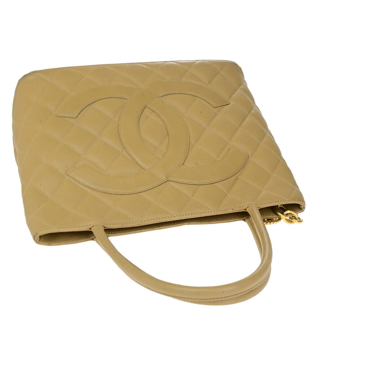 CHANEL CC Medallion Matelasse Shoulder Bag Grained Calfskin Leather BE 46RK561