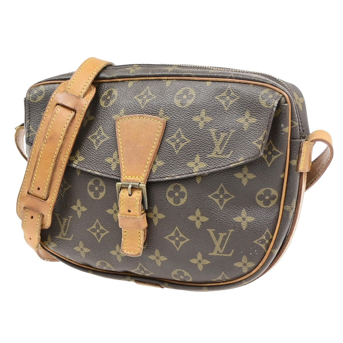 LOUIS VUITTON Jeune Fille GM Shoulder Bag Monogram Leather Brown M51225 35PA098