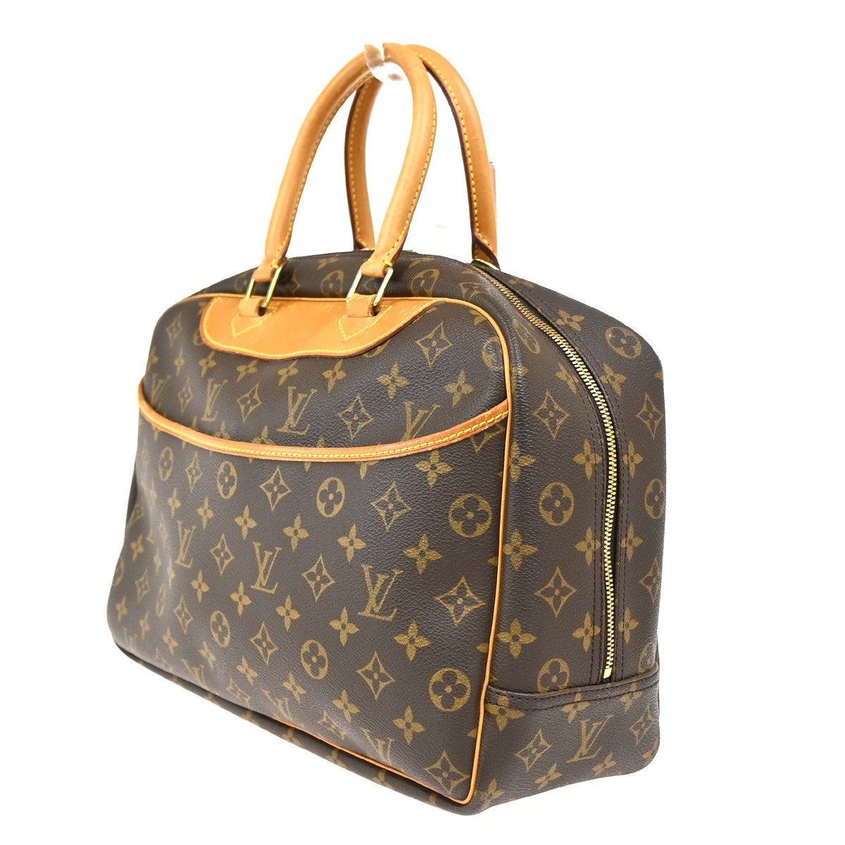 LOUIS VUITTON LV Logo Deauville Hand Bag Monogram Leather Brown M47270 81TA644