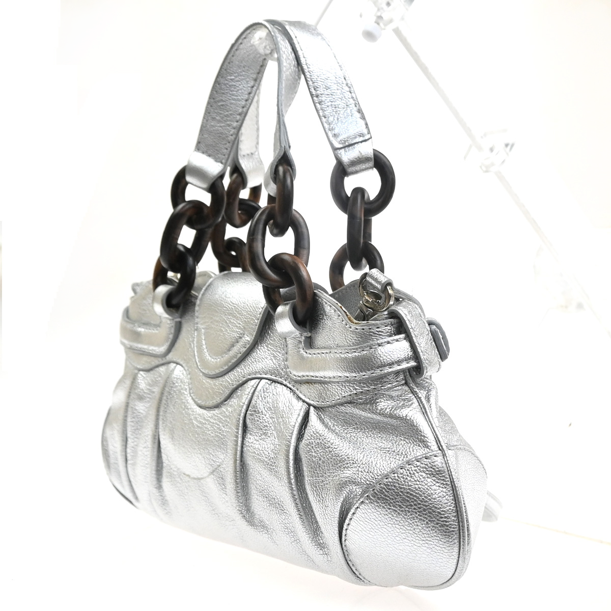 SALVATORE FERRAGAMO Gancini Marissa Chain 2way Shoulder Hand Bag Leather 31MA482