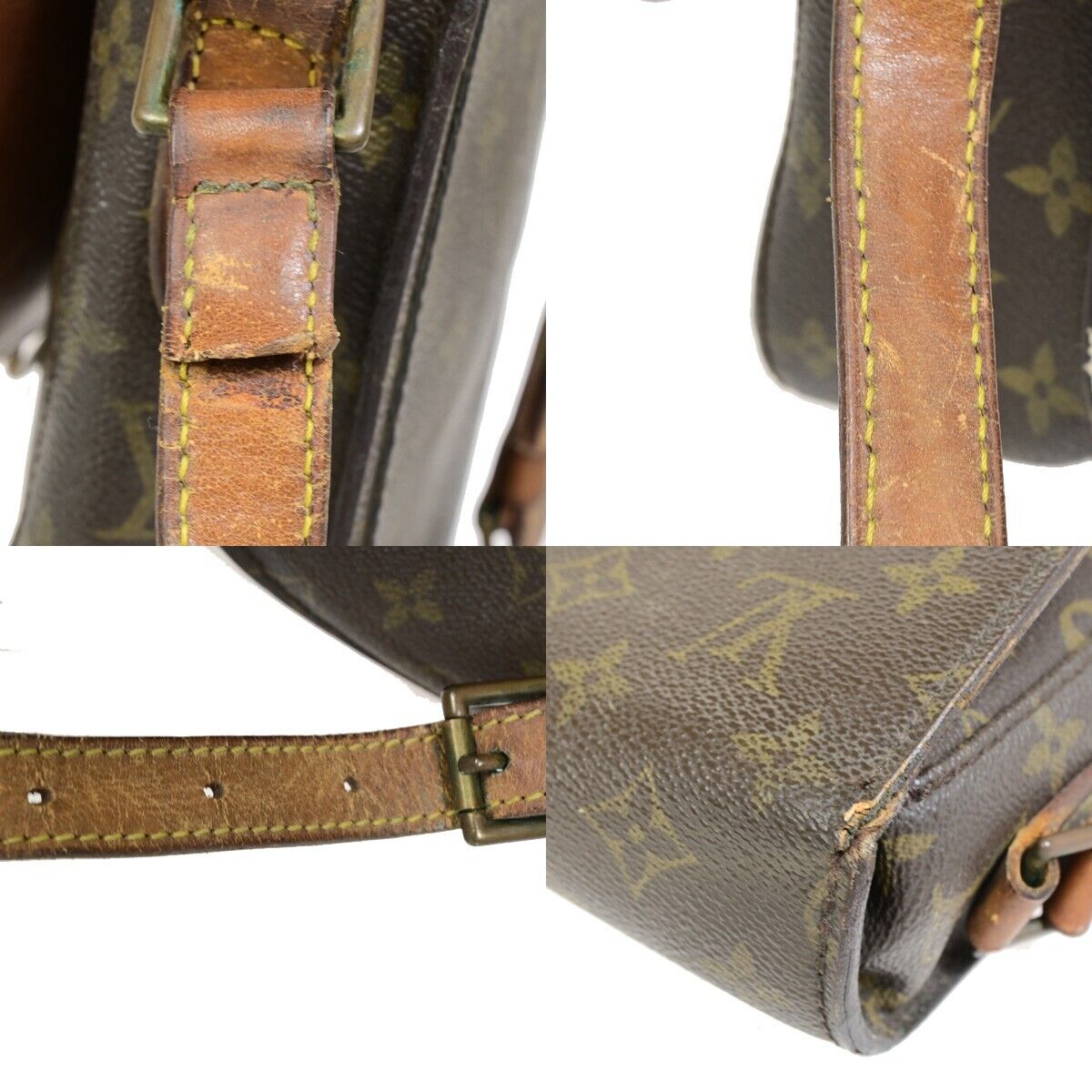 LOUIS VUITTON Saint Cloud GM Shoulder Bag Monogram Leather Brown M51242 63EB718