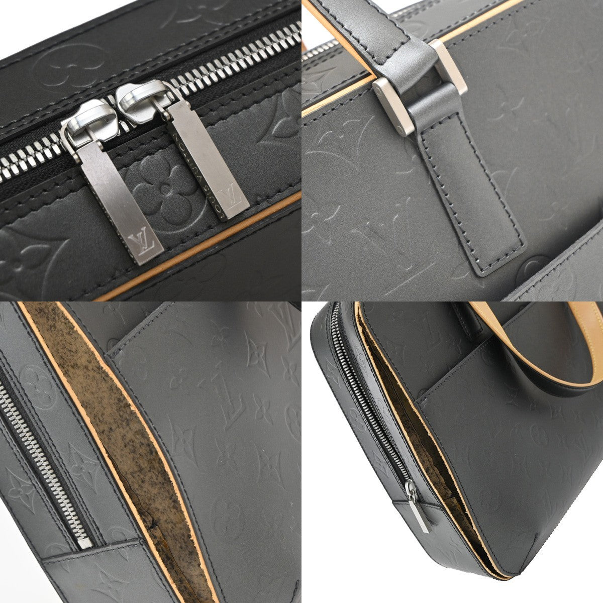 LOUIS VUITTON Malden Hand Tote Bag Monogram Mat Leather Black M55132 84KB365