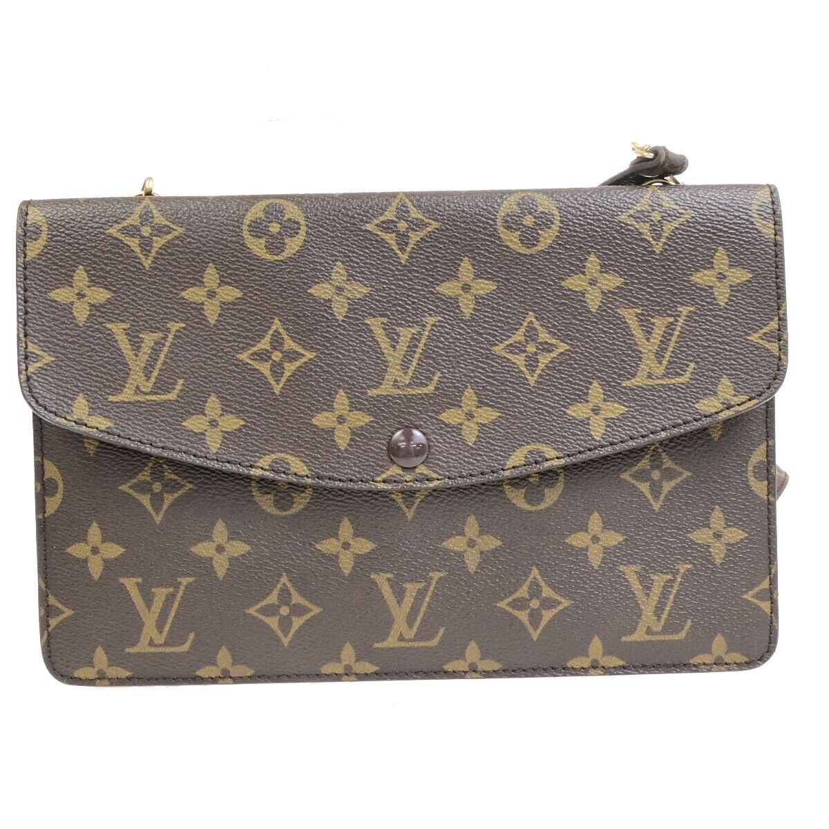 LOUIS VUITTON Double Rabat Shoulder Bag Monogram Leather Brown M51815 36FB517