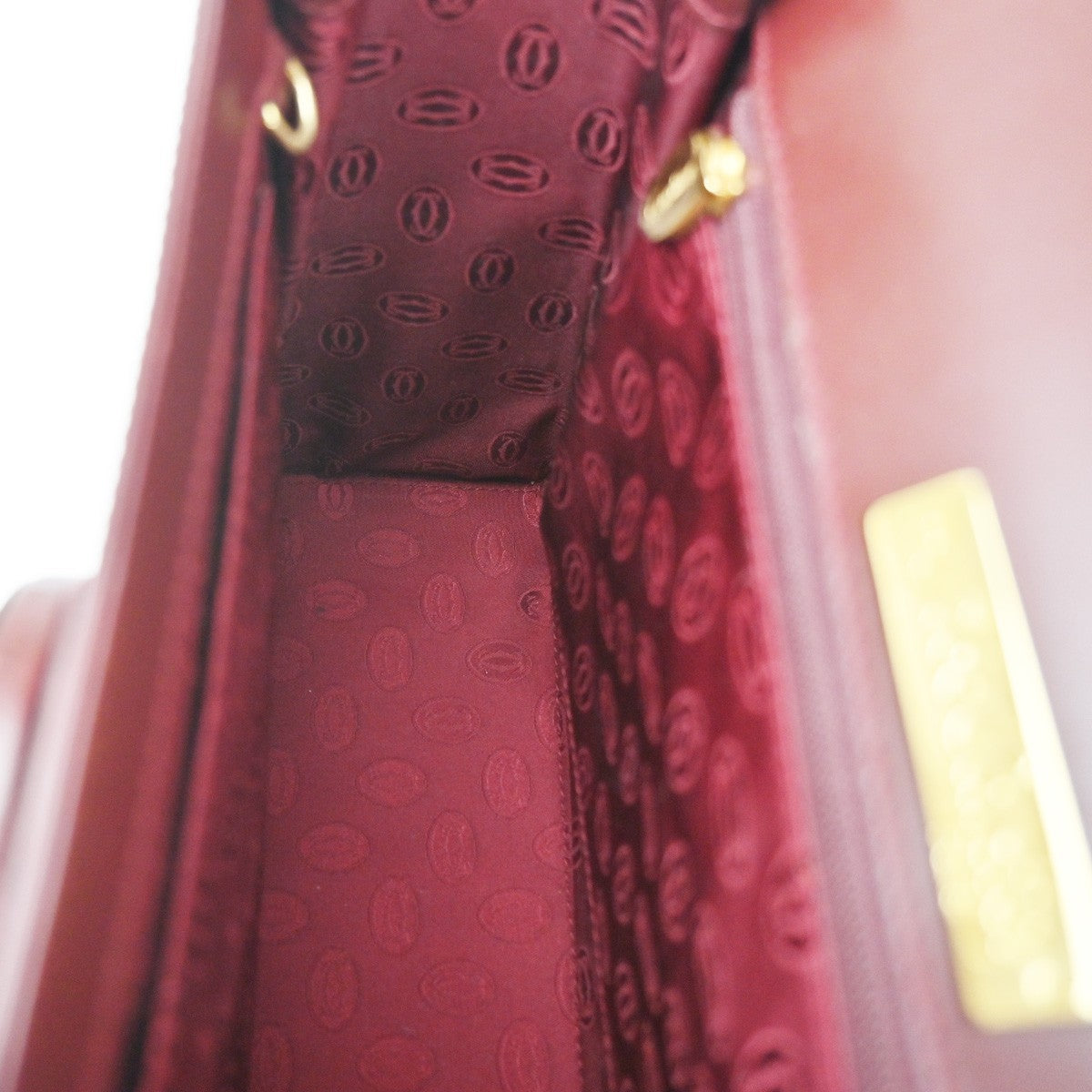 MUST DE CARTIER 2C Logo Shoulder Hand Bag Leather Red GHW Italy 87YJ120