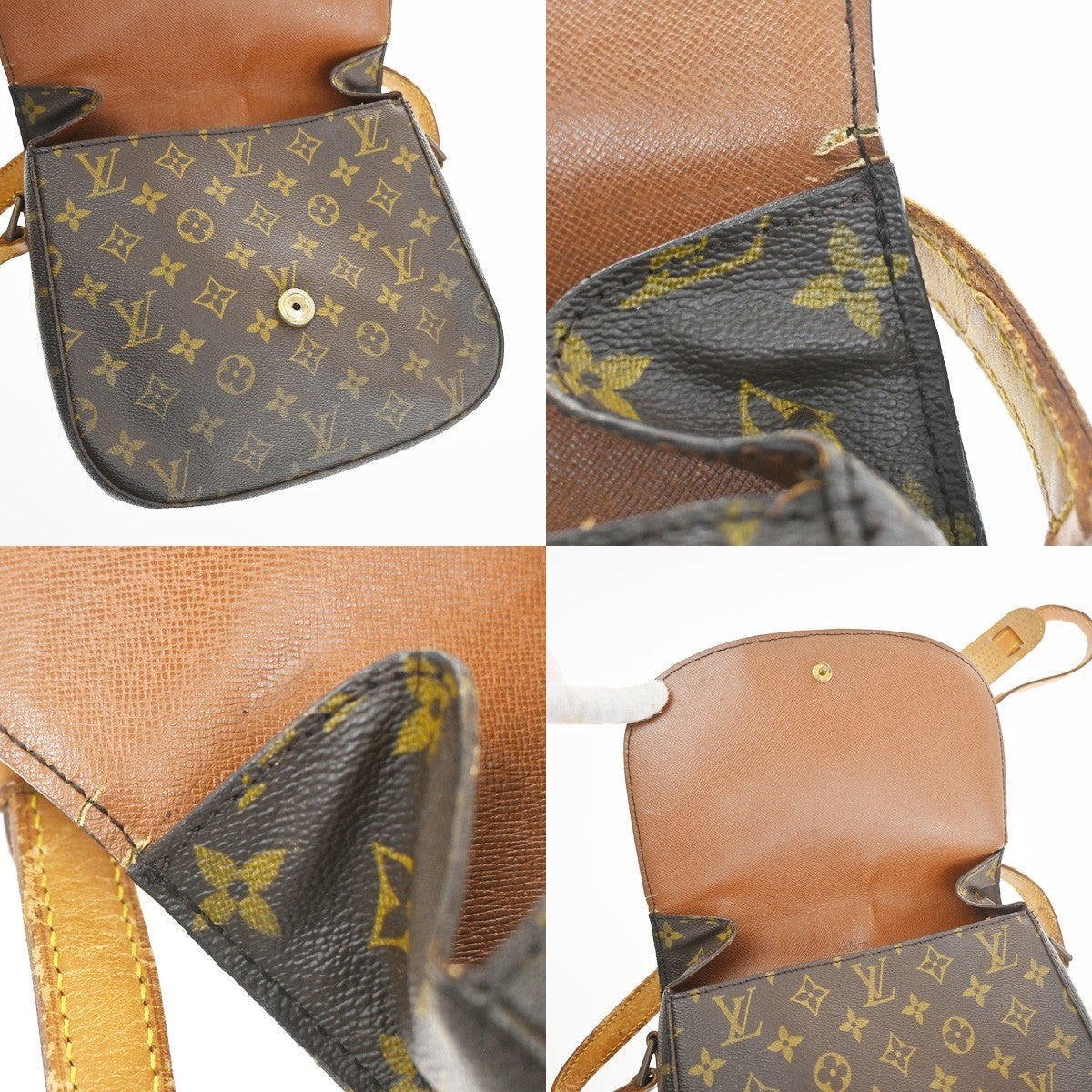 LOUIS VUITTON Saint Cloud GM Shoulder Bag Monogram Leather Brown M51242 32YH880