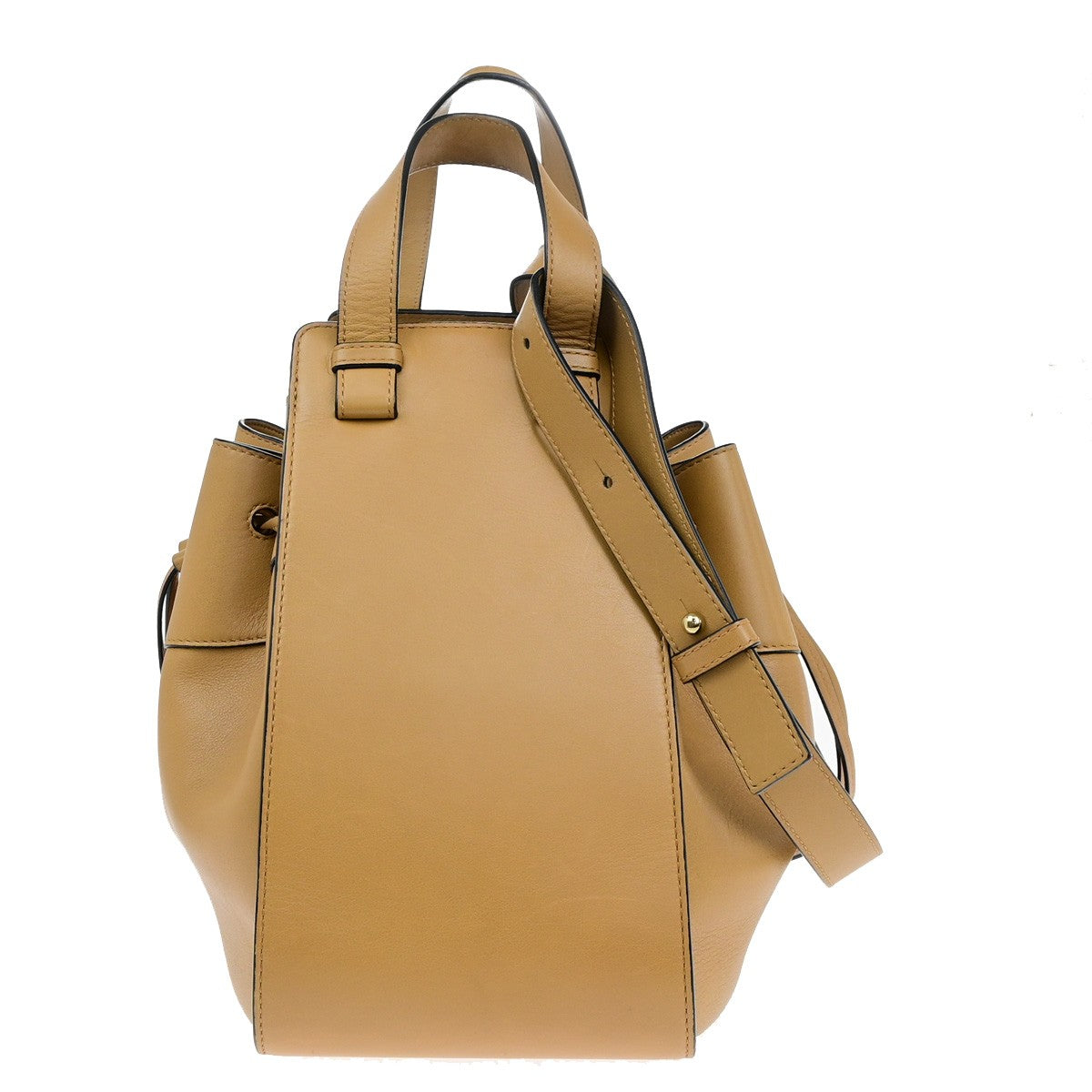 LOEWE Logo Hammock Medium Drawstring 2Way Hand Bad Leather Brown GHW 603RL084
