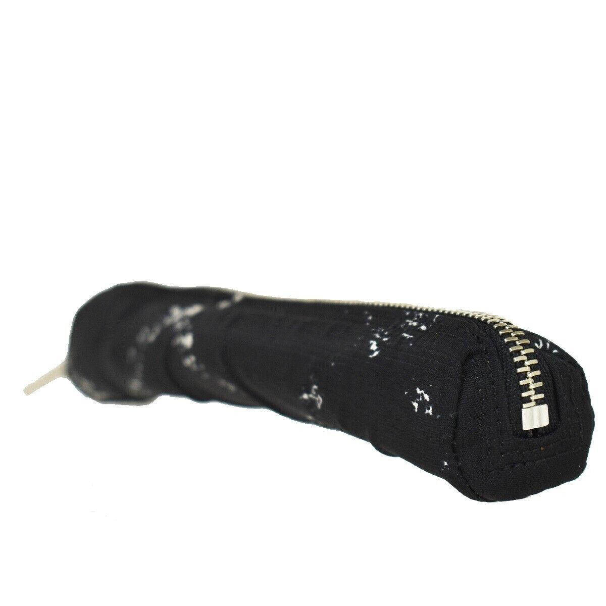 CHANEL CC Logo Travel Line Pen Case Pouch Nylon Black Silver France 04RH703