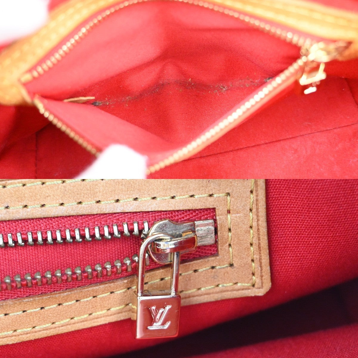 LOUIS VUITTON Read PM Hand Bag Monogram Vernis Patent Leather Red M91088 02AA066