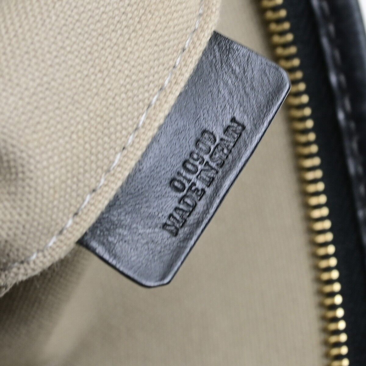 LOEWE Logo Anagram Crossbody Shoulder Bag PVC Leather Navy Blue GHW 32EC953