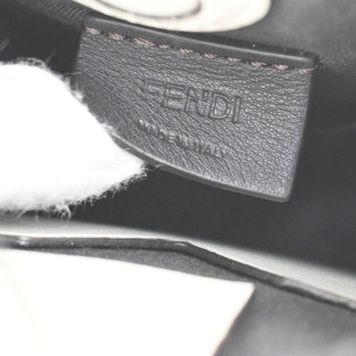 FENDI Logo Mini Shoulder Bag Leather White GHW Made in Italy 77KB364