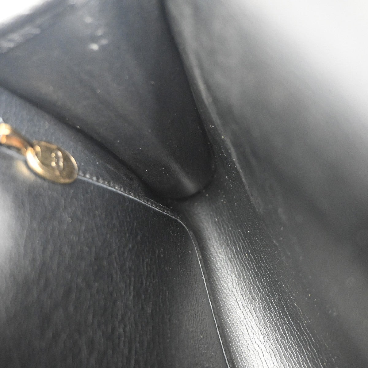 CHRISTIAN DIOR Logo 2Way Shoulder Clutch Bag Leather Black GHW  France 31YH907