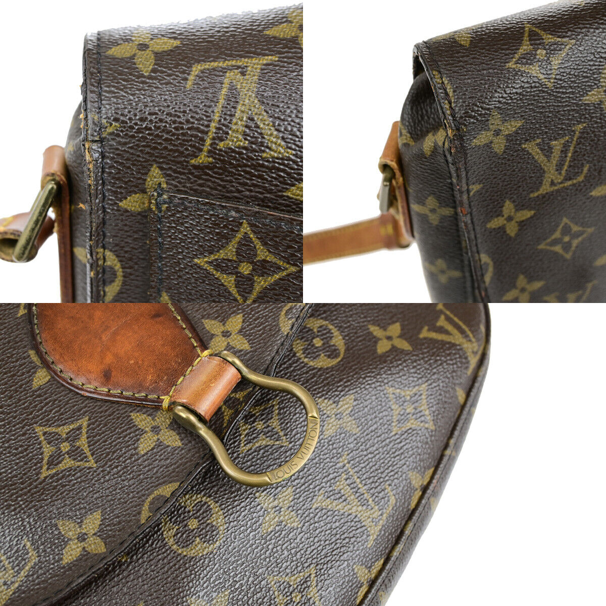LOUIS VUITTON Saint Cloud GM Shoulder Bag Monogram Leather Brown M51242 69YG707