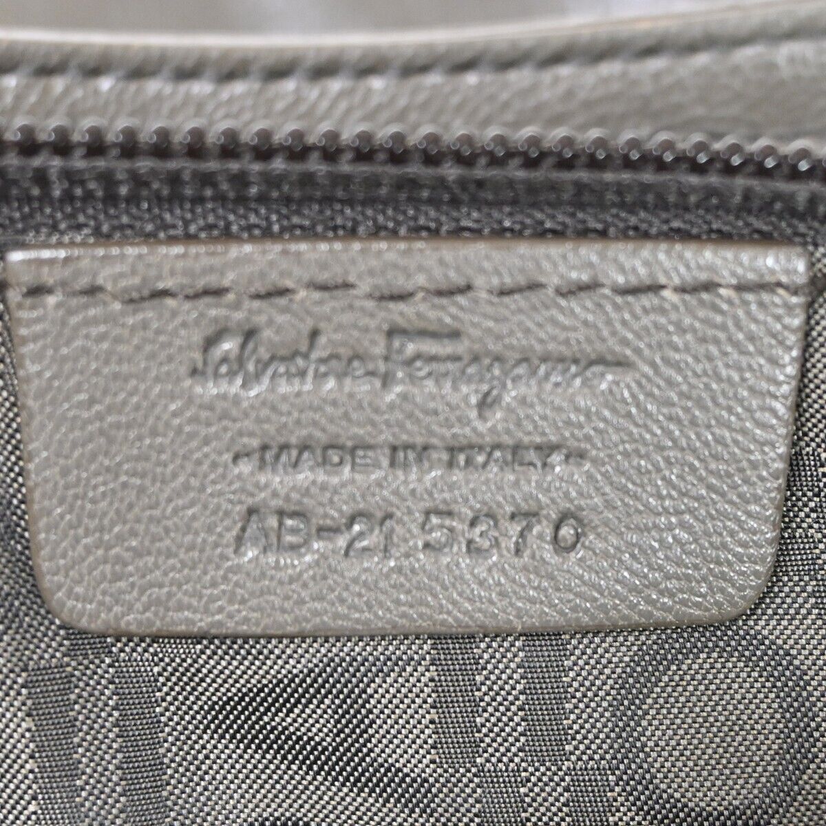 SALVATORE FERRAGAMO Logo Marisa Gancini Shoulder Bag Leather Gray Italy 66FA048