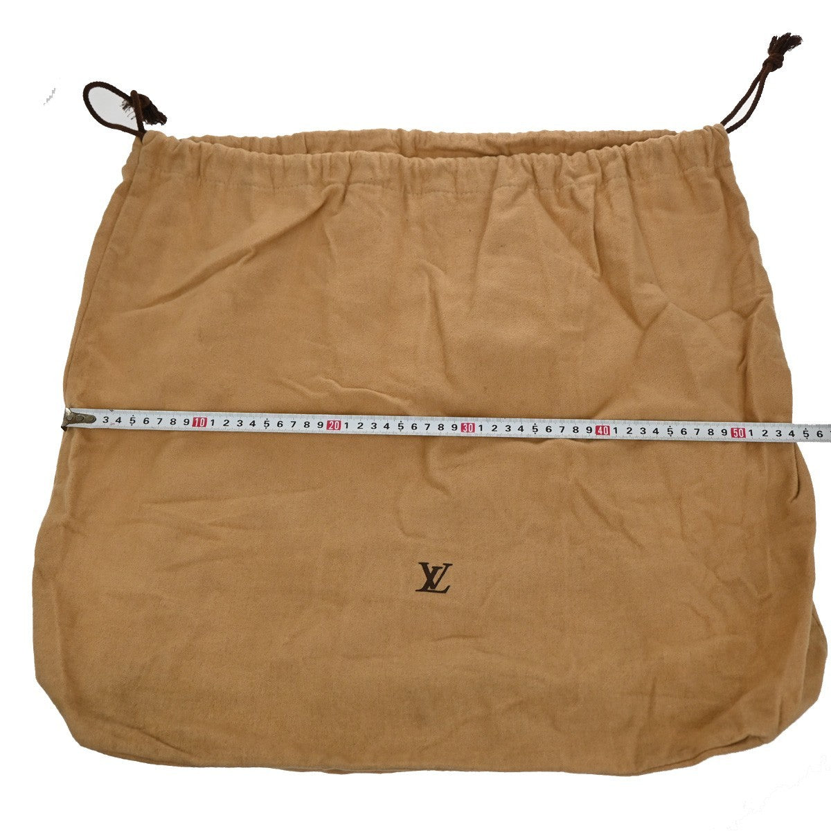 LOUIS VUITTON Logo 10 Set Dust Bag Drawstring Canvas Cotton Beige Brown 05KC822