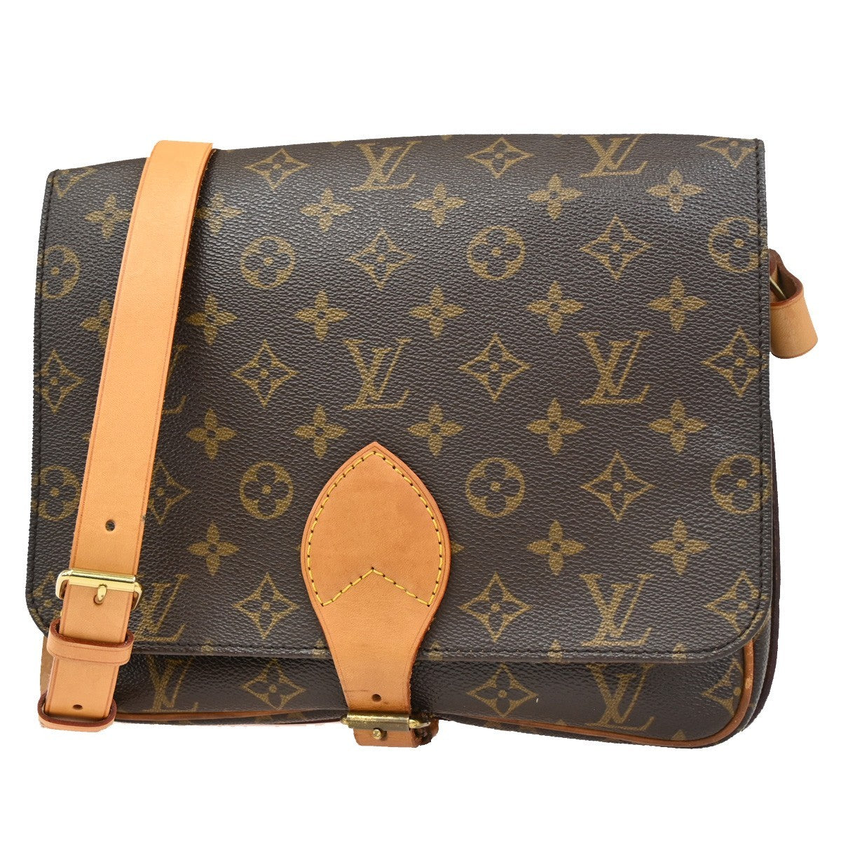 LOUIS VUITTON Cartouchiere GM Shoulder Bag Monogram Leather Brown M51252 77CA262