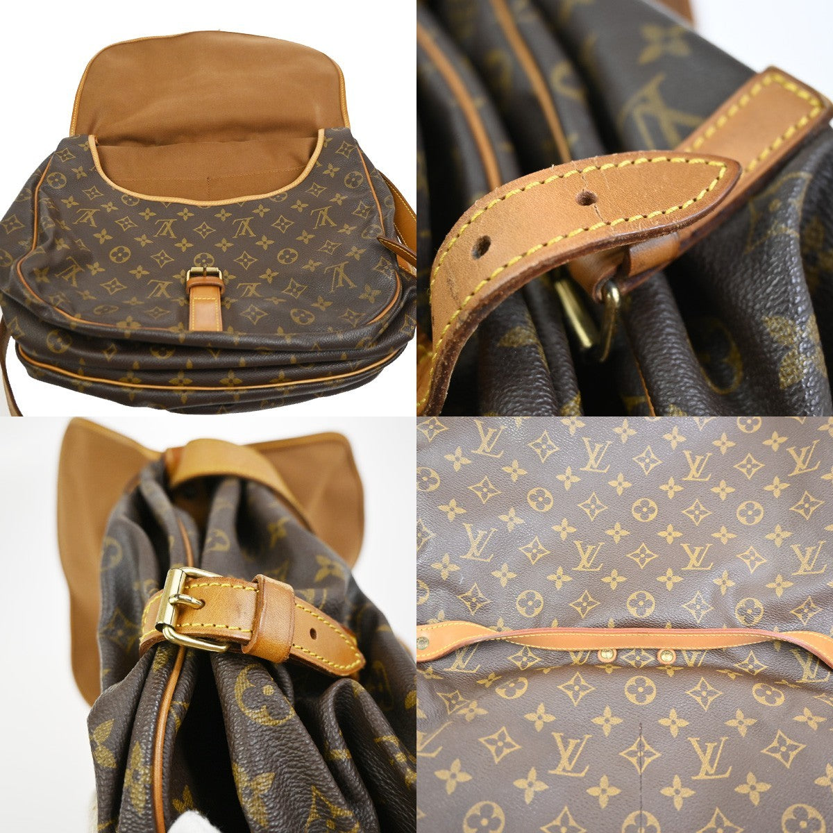 LOUIS VUITTON Saumur 35 Shoulder Bag Monogram Leather BN France M42254 78KC650