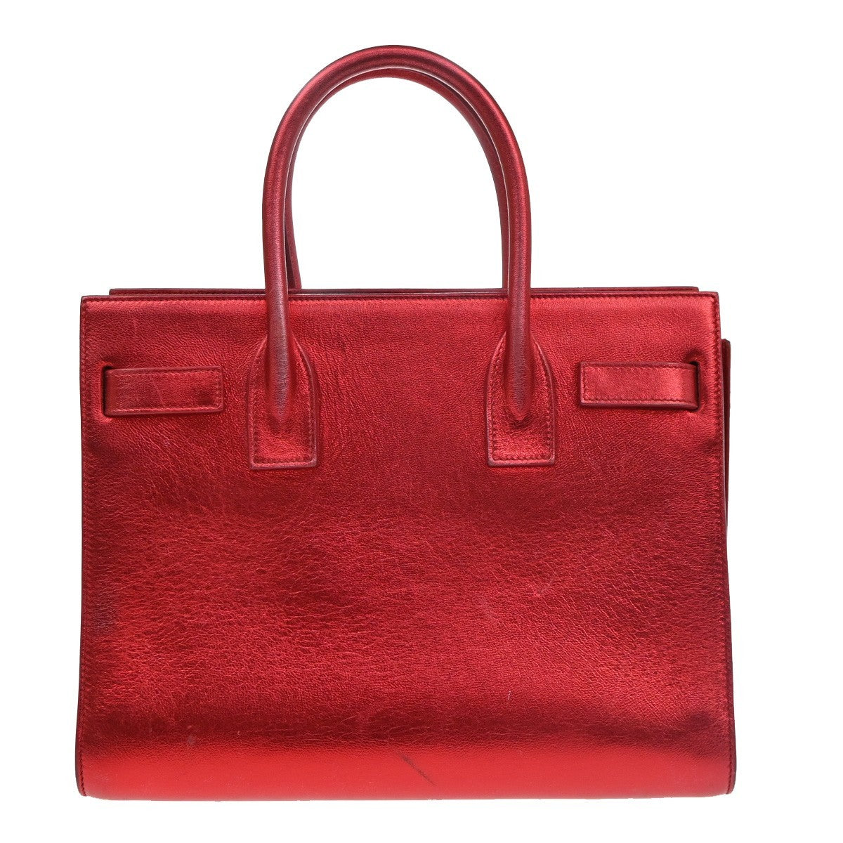 SAINT LAURENT Sac de Jour 2Way Shoulder Handbag Leather Red GHW Italy 97TA704